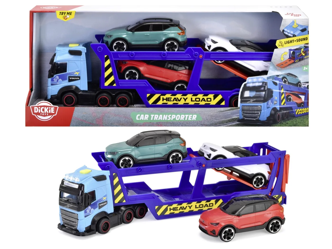 DICKIE TRANSPORTOR VOLVO 40CM CU SUNETE SI LUMINI - imagine 6