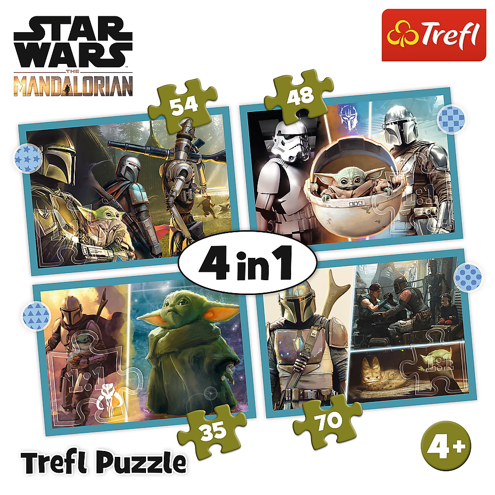PUZZLE TREFL 4IN1 STAR WARS - MANDALORIANUL - imagine 6
