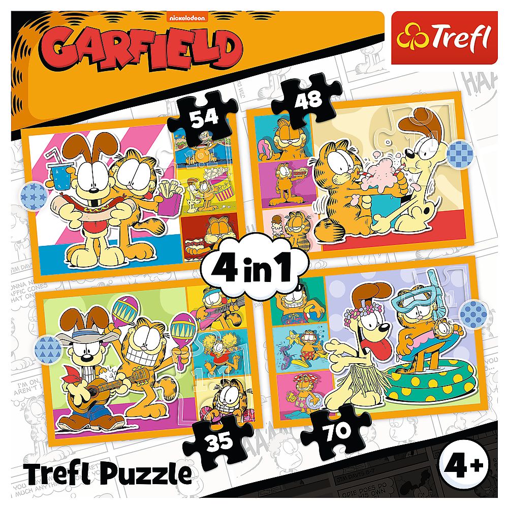 PUZZLE 4IN1 LUI GARFIELD II PLACE LASAGNA - imagine 6
