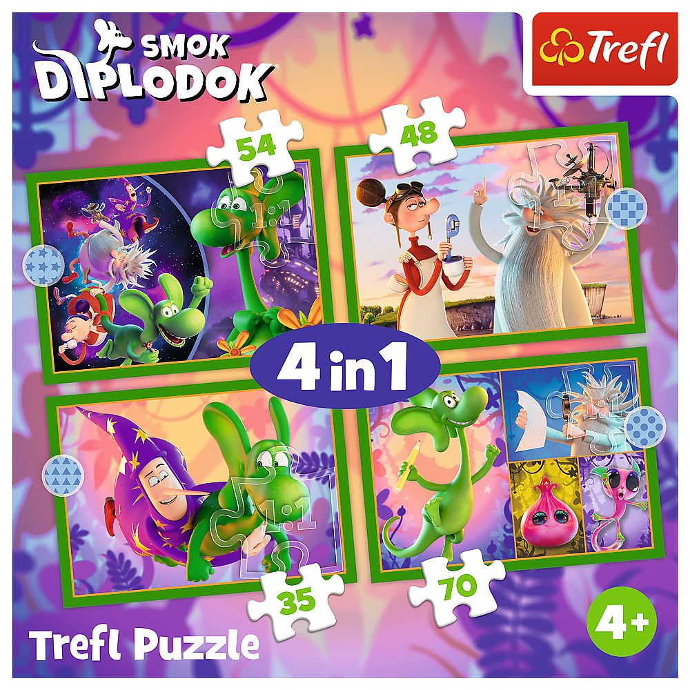 PUZZLE TREFL 4IN1 LUMEA DRAGONULUI DIPLODOK - imagine 6