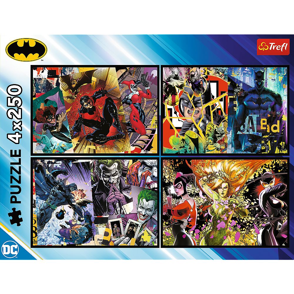 PUZZLE TREFL 4X250 BATMAN DC BATMAN IN ACTIUNE - imagine 6