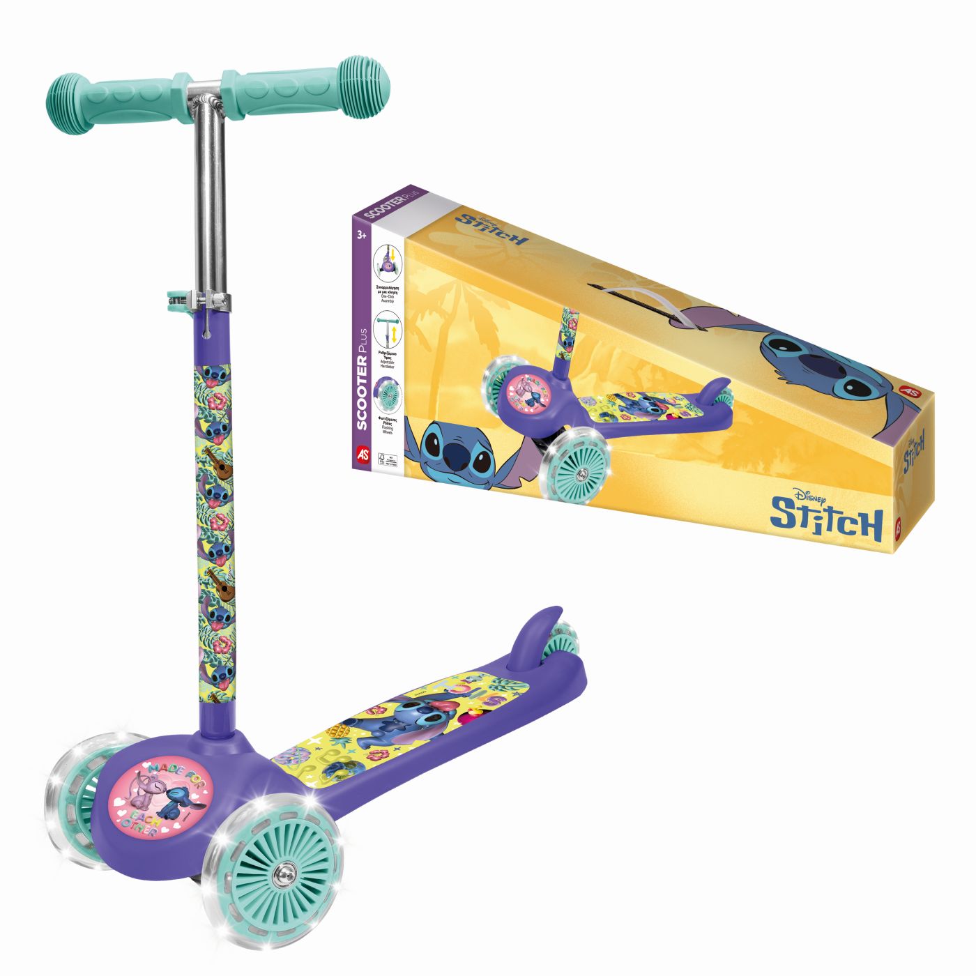 TROTINETA CU 3 ROTI LUMINOASE STITCH - imagine 6