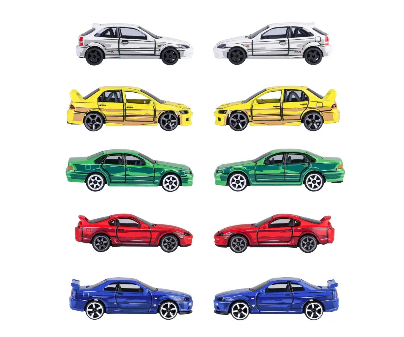 MAJORETTE SET 5 MASINUTE METALICE JDM LEGENDS PREMIUM ANIME SCARA 1 LA 64 - imagine 6