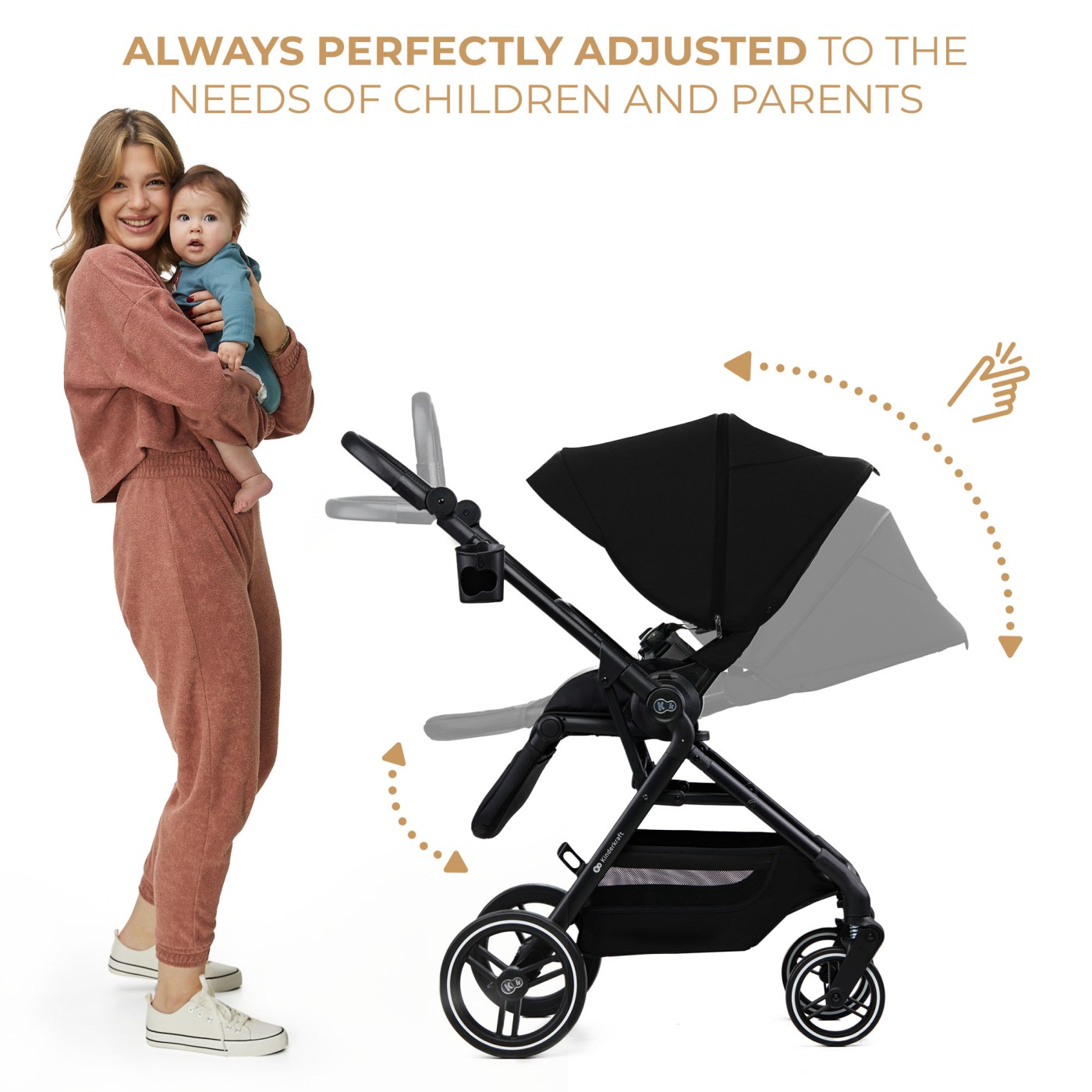CARUCIOR KINDERKRAFT YOXI 3IN1 (MINK PRO) PURE BLACK - imagine 11