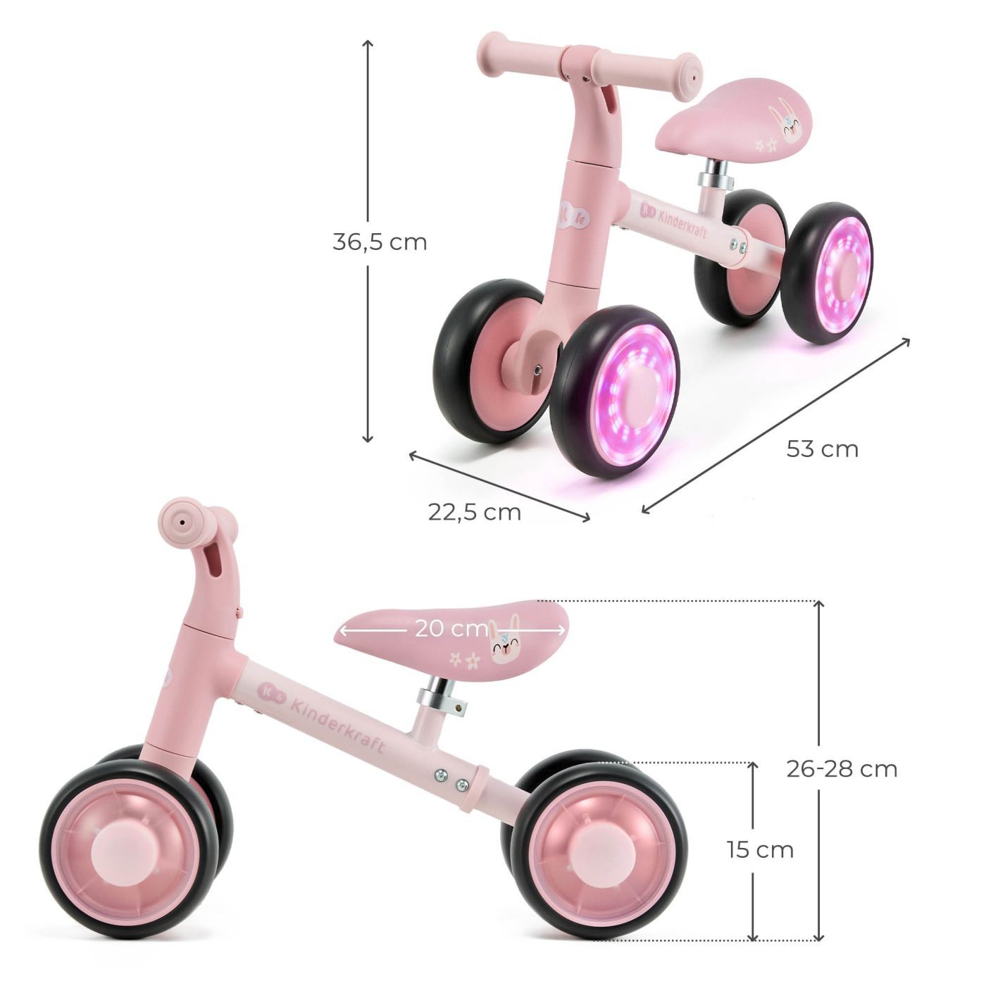 BICICLETA ECHILIBRU CUTIE FLASH, PINK - imagine 7