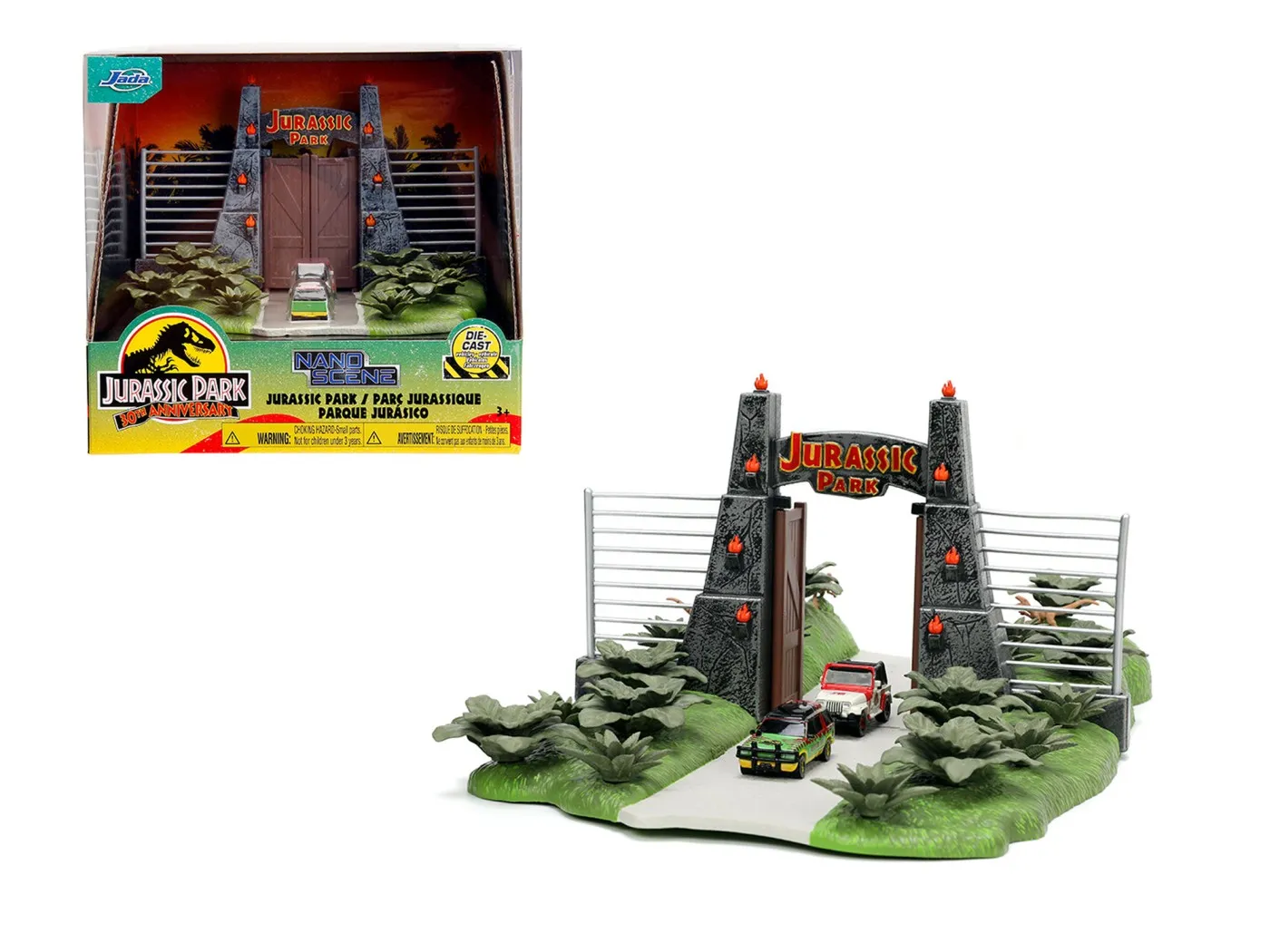 JADA JURASSIC PARK SCENA NANO CU 2 VEHICULE METALICE - imagine 8