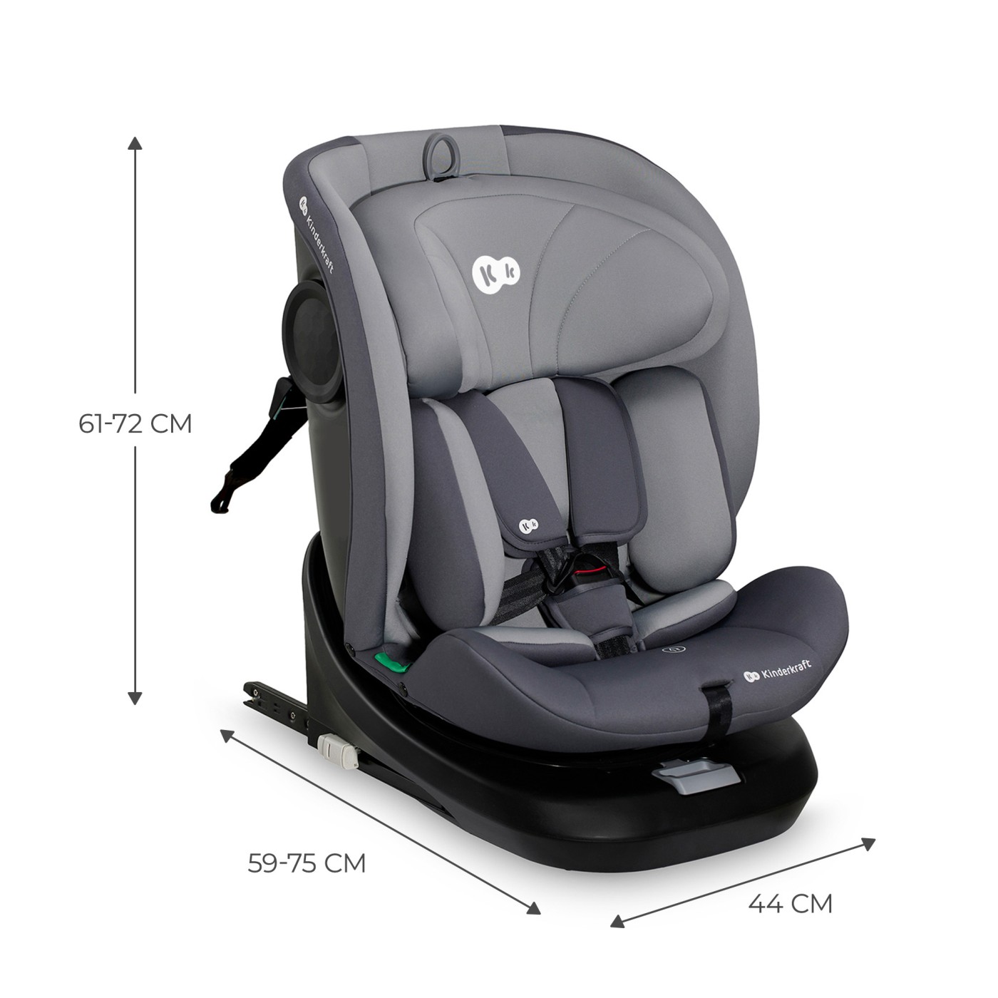 SCAUN AUTO KINDERKRAFT I-GROW I-SIZE 40-150 CM, GREY - imagine 9